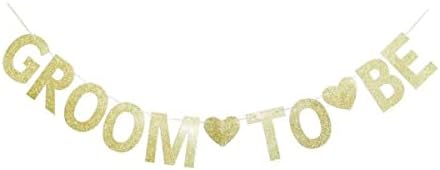 Gold Groom To Be Banner with Letters and String