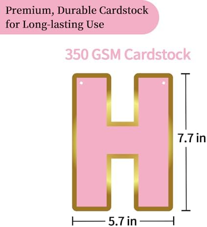 Happy Birthday Banner 9ft Pink Gold Pre-Strung Decor