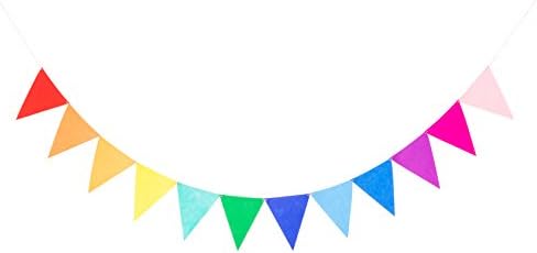 LOVENJOY 2 Rainbow Banners Felt Bunting Decorations