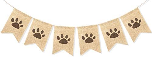 Uniwish Dog Paw Print Banner for Birthday Parties