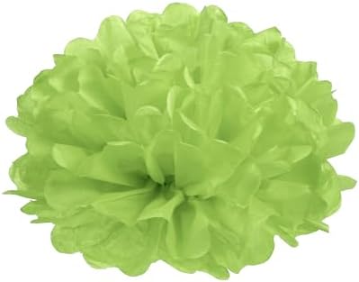 M Meterxity 10 Pack Tissue Pom Poms Flowers 6 Inches Lime Green