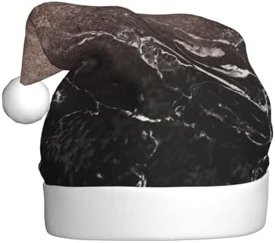 QINZHENG Marble Rose Gold Print Santa Hat for Women