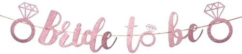 Bride to Be Banner Glitter Purple Wedding Decor