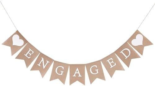 Rustic Engagement Burlap Banner for Bridal Shower