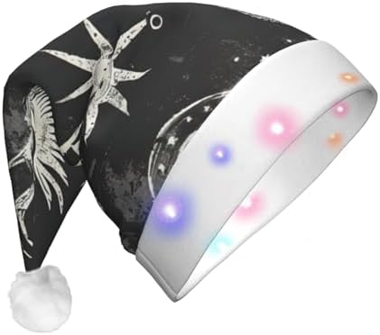 Qin Zheng Supernatural Symbols LED Santa Hat for Adults