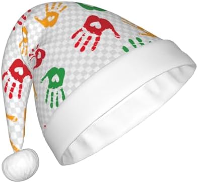 QINZHENG Colorful Hand Shapes Santa Hat
