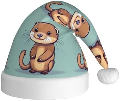 QINZHENG Cartoon Otters Santa Hat for Women