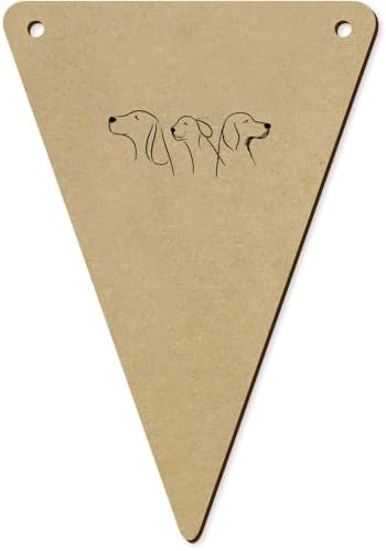 5pcs Three Dogs Sketch Wooden Bunting Flags BN00086225