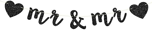 Maicaiffe Black Glitter Gay Couple Banners