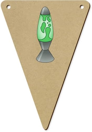 5 x 140mm Green Lava Lamp Wooden BuntingFlags