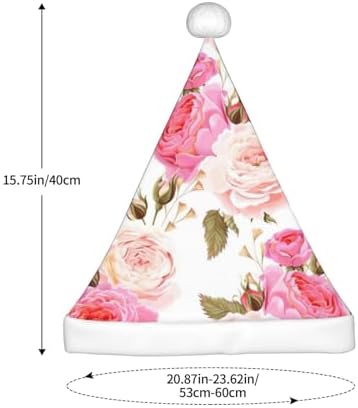 QINZHENG Personalized Rose Flower Santa Hat for Women Christmas Gift