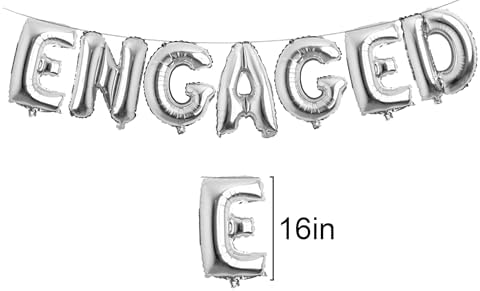 Engaged Silver Party Balloons 16 Inch Engagement Decorations