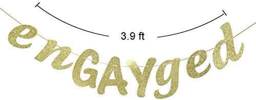 Engaged Glitter Banner for Gay Engagement Party