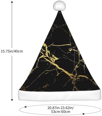 QINZHENG Gold Black Santa Hat Velvet Plush Xmas Decoration
