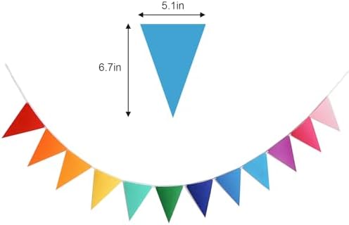4 Strings 48PCS Rainbow Pennant Banner Flags