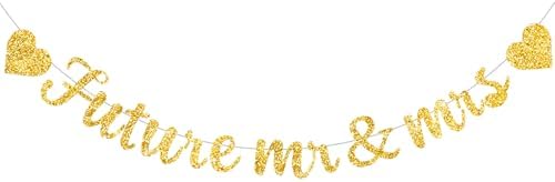 Glitter Gold Future Mr Mrs Decor Banner
