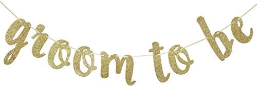 Qttier Gold Glitter Groom to Be Banner