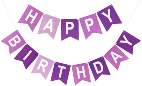 Purple Happy Birthday Banner Decorations