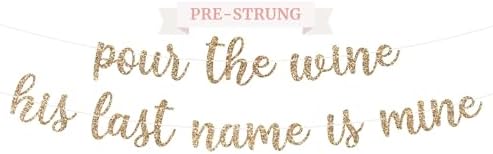 Pre-Strung Gold Glitter Bachelorette Party Banner - No DIY