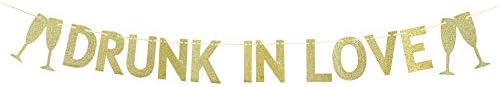 Drunk in Love Wedding Banner Gold