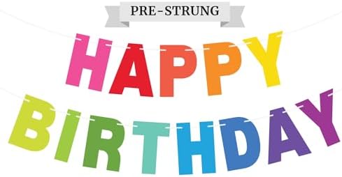 Pre-Strung Happy Birthday Banner - No DIY
