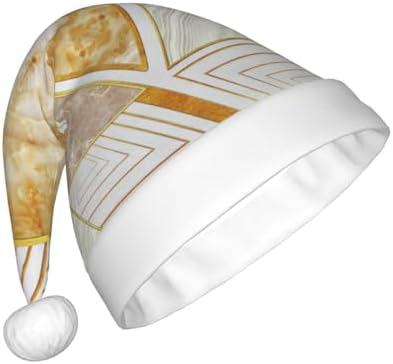 QINZHENG Abstract Geometric Santa Hat for Women