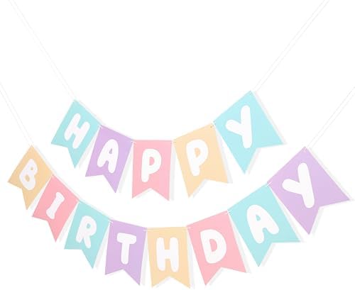 Pastel Rainbow Happy Birthday Banner - 78 x 57