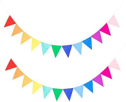 LOVENJOY 2 Rainbow Banners Felt Bunting Decorations