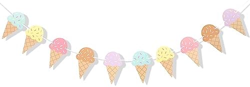 Ice Cream Birthday Banner for Kids and Family