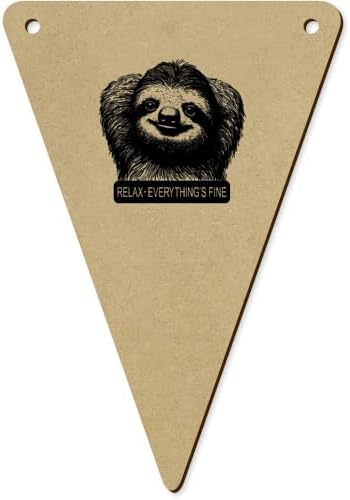 5 x 140mm Relaxing Sloth Wooden Bunting Flags