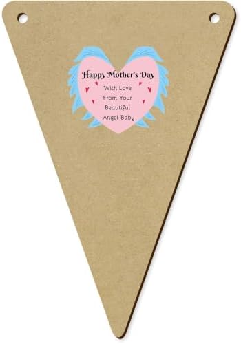 5 Piece 140mm Mothers Day Wooden Bunting Flags