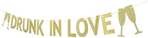 Drunk in Love Wedding Banner Gold