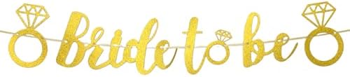 Bride To Be Gold Glitter Party Banner for Wedding Engagement
