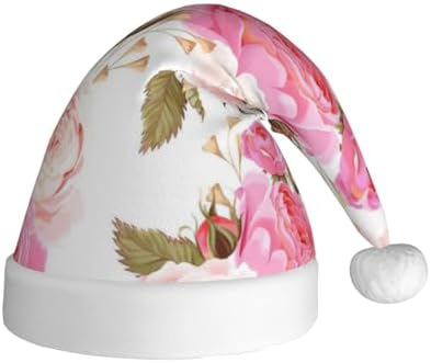 QINZHENG Personalized Rose Flower Santa Hat for Women Christmas Gift