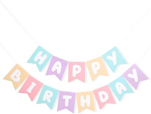 Pastel Rainbow Happy Birthday Banner - 78 x 57