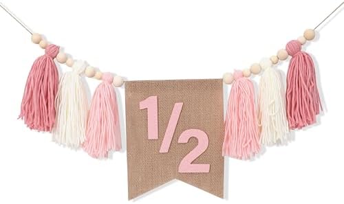 Wawuo Pink 12 Birthday High Chair Banner