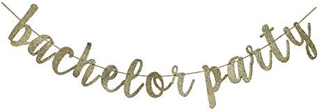 Bachelor Party Gold Banner Sign Decorations Supplies