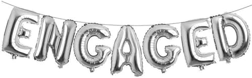 Engaged Silver Party Balloons 16 Inch Engagement Decorations