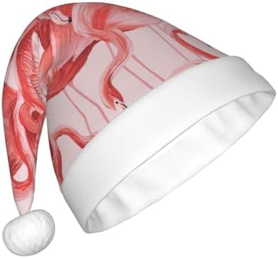 Flamingo Print Personalized Santa Hat for Women Adult