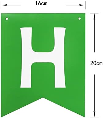 Green Happy Birthday Banner with Satin Strands