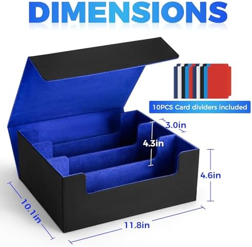 SFSOC Card Storage Box With Magnetic Closure And 10 Dividers