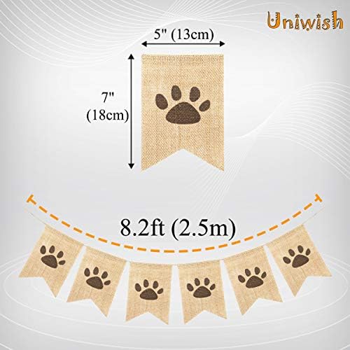 Uniwish Dog Paw Print Banner for Birthday Parties
