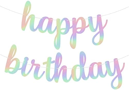KatchOn Iridescent Happy Birthday Banner 10 Feet