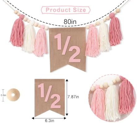 Wawuo Pink 12 Birthday High Chair Banner