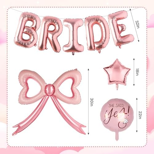 Rose Gold Bride Balloons Decor Kit
