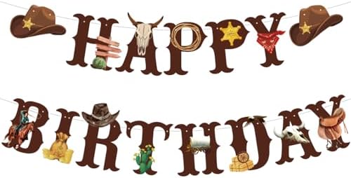 Western Cowboy Birthday Banner Decoration Set
