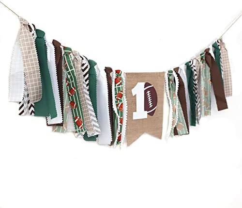 Football 1st Birthday High Chair Banner for Boy