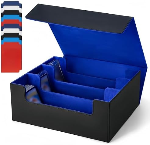 SFSOC Card Storage Box With Magnetic Closure And 10 Dividers