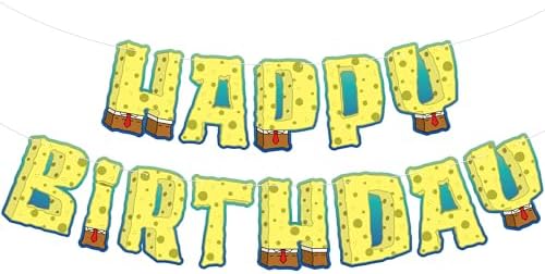KatchOn 10 Foot Yellow Happy Birthday Banner