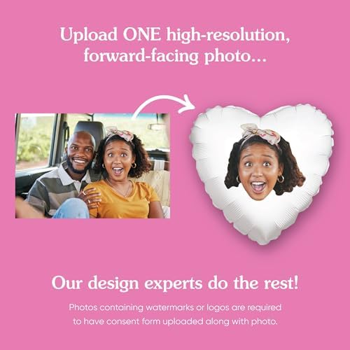 Personalized Fun Face Heart Balloon Custom Birthday Decor